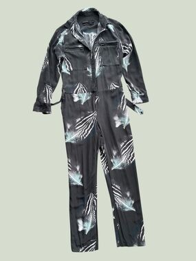 AllSaints Silk Hoshi Print Utility Jumpsuit Size 4